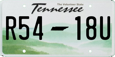 TN license plate R5418U