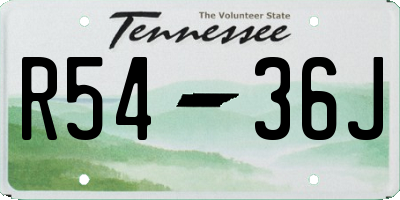 TN license plate R5436J