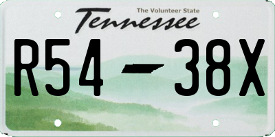 TN license plate R5438X