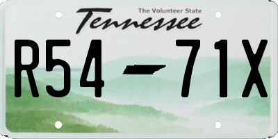 TN license plate R5471X