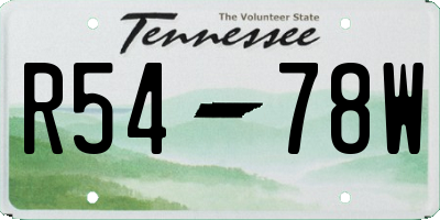 TN license plate R5478W