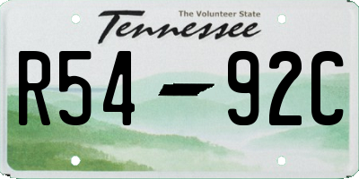 TN license plate R5492C