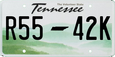 TN license plate R5542K
