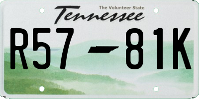 TN license plate R5781K