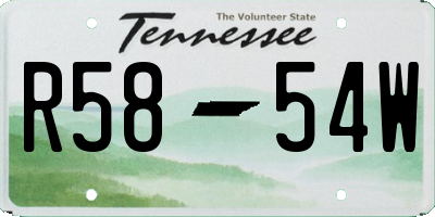 TN license plate R5854W