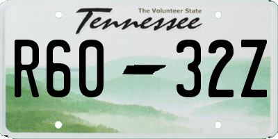 TN license plate R6032Z