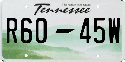 TN license plate R6045W