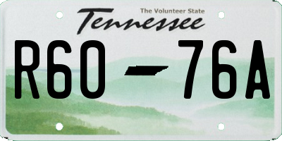 TN license plate R6076A