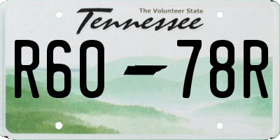 TN license plate R6078R