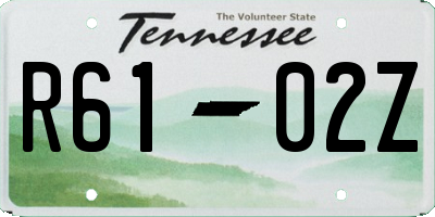 TN license plate R6102Z