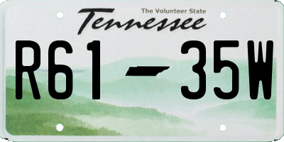 TN license plate R6135W