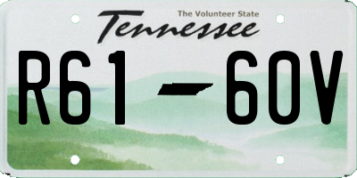 TN license plate R6160V