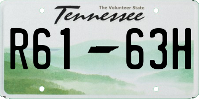 TN license plate R6163H