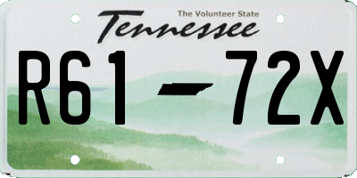 TN license plate R6172X
