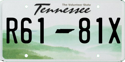 TN license plate R6181X