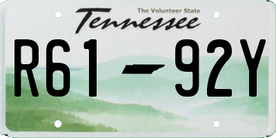TN license plate R6192Y