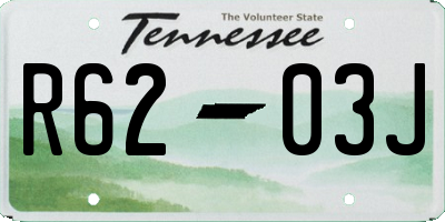 TN license plate R6203J
