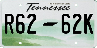TN license plate R6262K