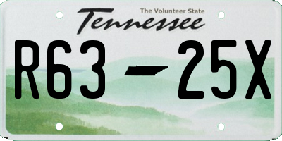 TN license plate R6325X
