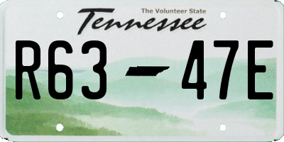 TN license plate R6347E