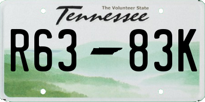 TN license plate R6383K