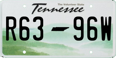 TN license plate R6396W
