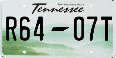 TN license plate R6407T