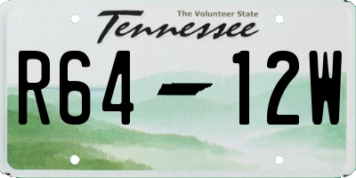 TN license plate R6412W