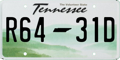 TN license plate R6431D