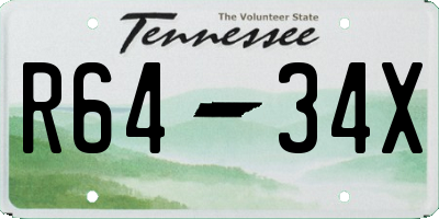 TN license plate R6434X