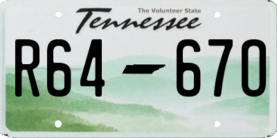 TN license plate R6467O