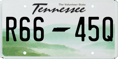 TN license plate R6645Q