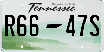 TN license plate R6647S