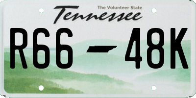 TN license plate R6648K