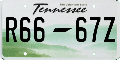 TN license plate R6667Z