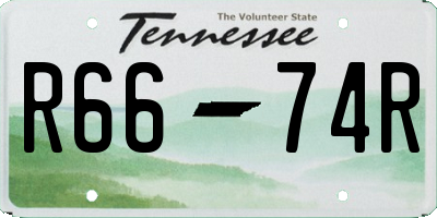 TN license plate R6674R