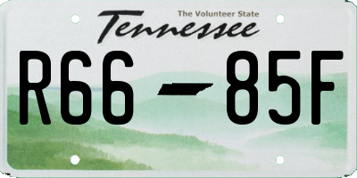 TN license plate R6685F