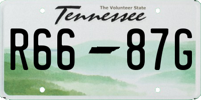 TN license plate R6687G