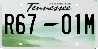 TN license plate R6701M