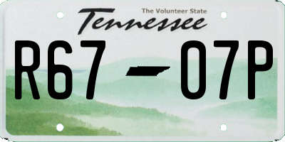 TN license plate R6707P