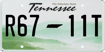TN license plate R6711T