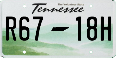 TN license plate R6718H