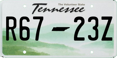 TN license plate R6723Z