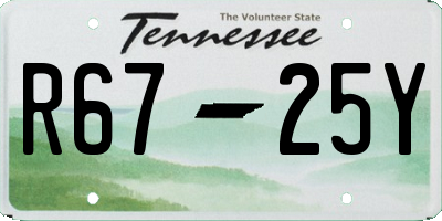 TN license plate R6725Y
