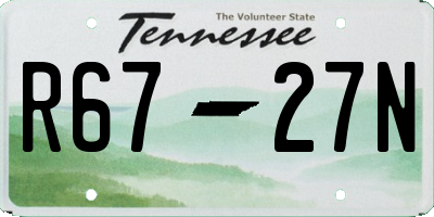 TN license plate R6727N