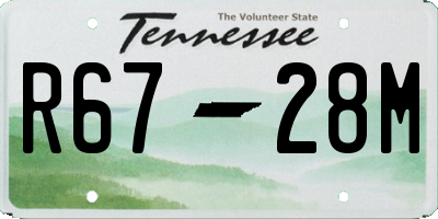 TN license plate R6728M