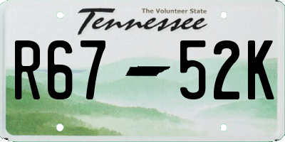 TN license plate R6752K