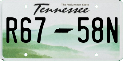 TN license plate R6758N