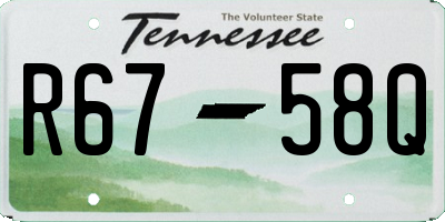 TN license plate R6758Q