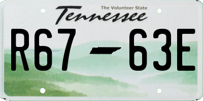 TN license plate R6763E